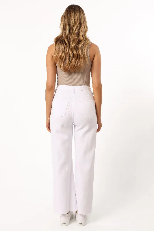 Parker Wide Leg Jean - White