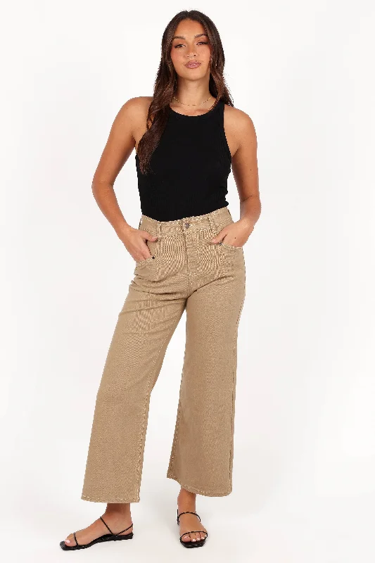 Parson Wide Leg Pant - Taupe