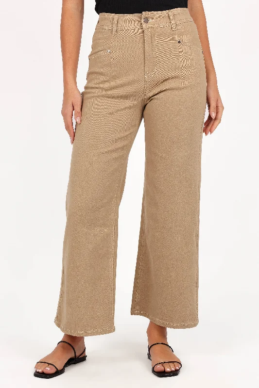 Parson Wide Leg Pant - Taupe