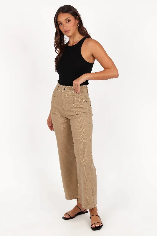 Parson Wide Leg Pant - Taupe