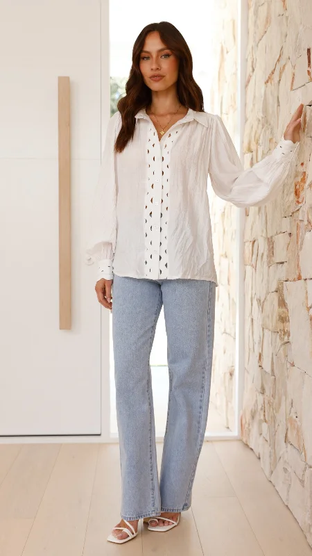 Rahma Button Up Shirt - White