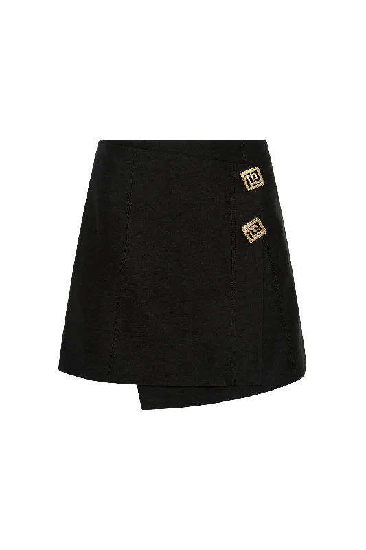 Realm Wrap Front Mini Skirt