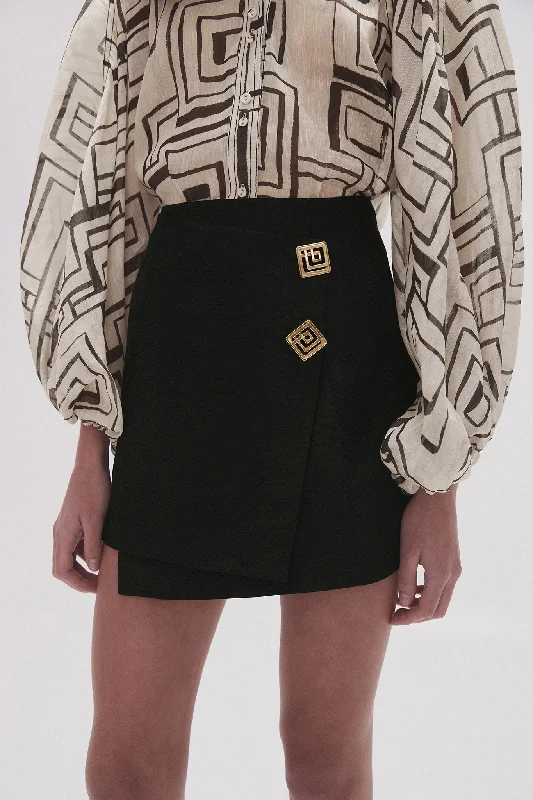 Realm Wrap Front Mini Skirt