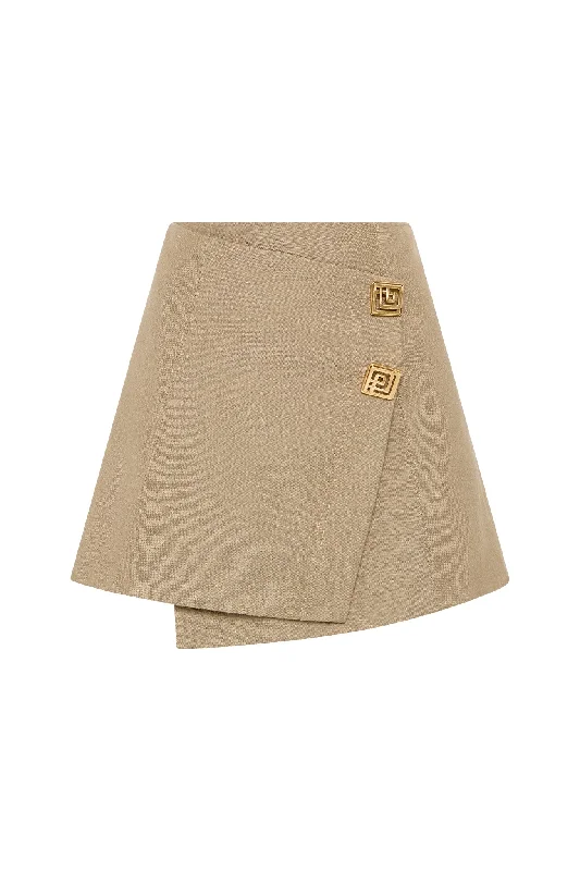 Realm Wrap Front Mini Skirt