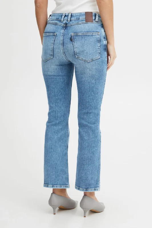 Ria Highwaist Kickflare Blue Denim Jean