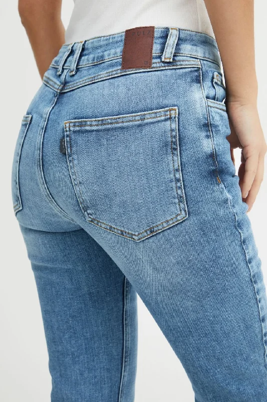 Ria Highwaist Kickflare Blue Denim Jean