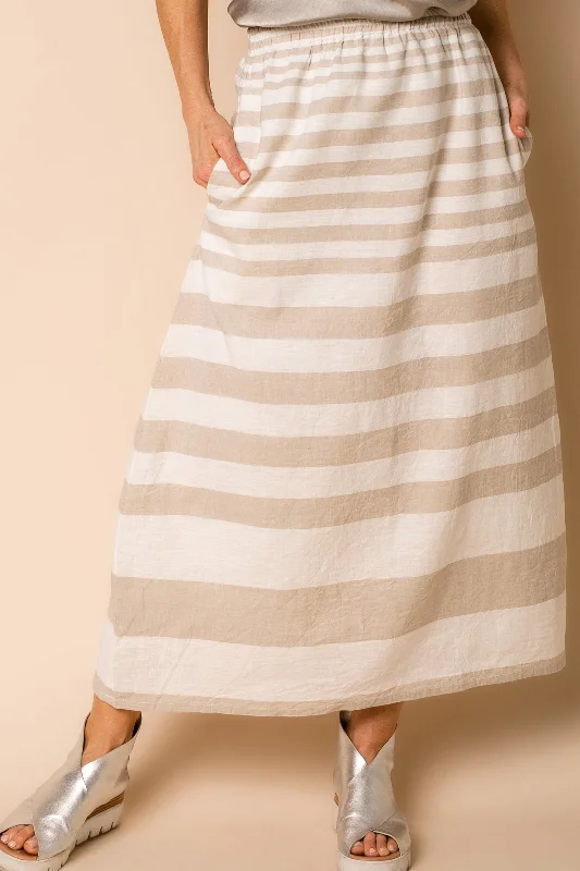 Sinclair Linen Blend Skirt in Latte