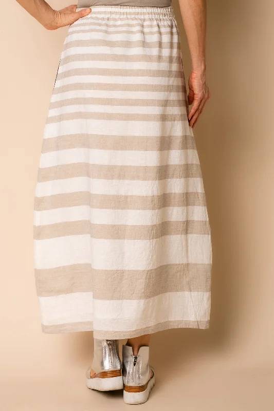 Sinclair Linen Blend Skirt in Latte