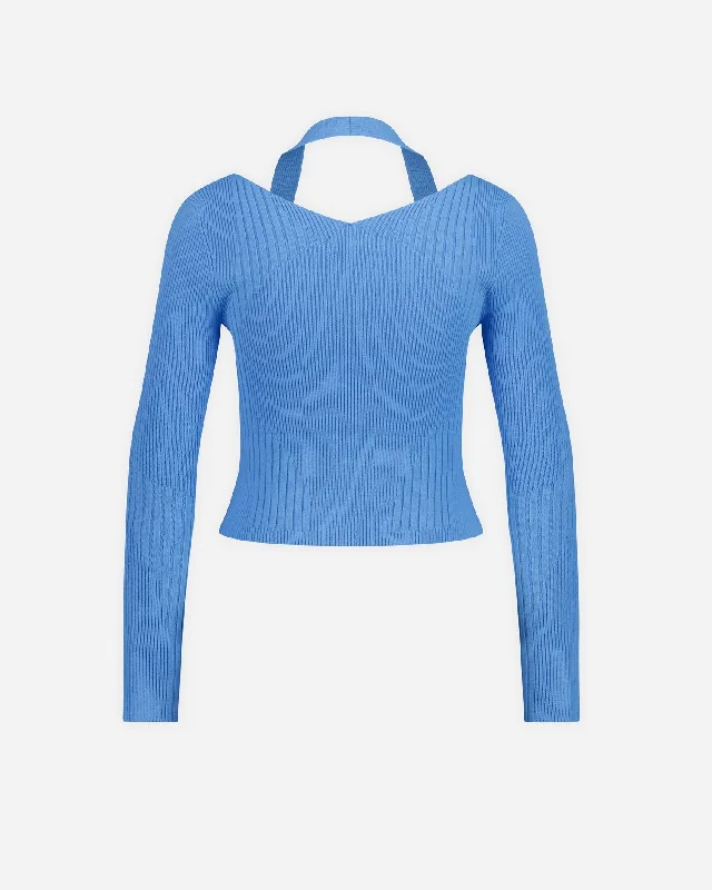 Knitted Seamless M Cardigan - Blue