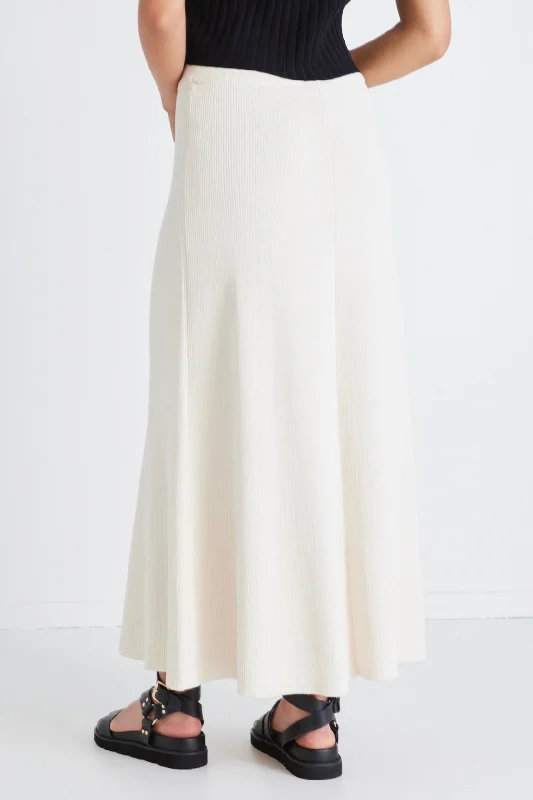 Tabitha Cream Rib Knit Maxi Skirt