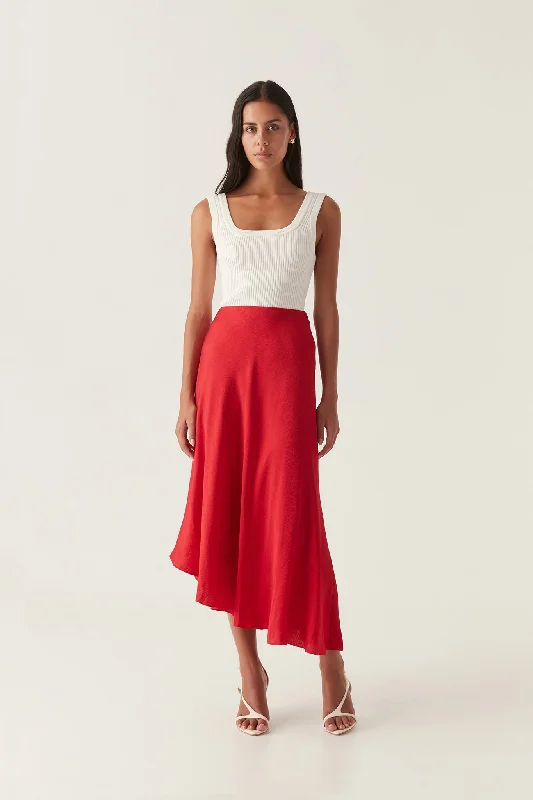 Valeria Asymmetric Midi Skirt