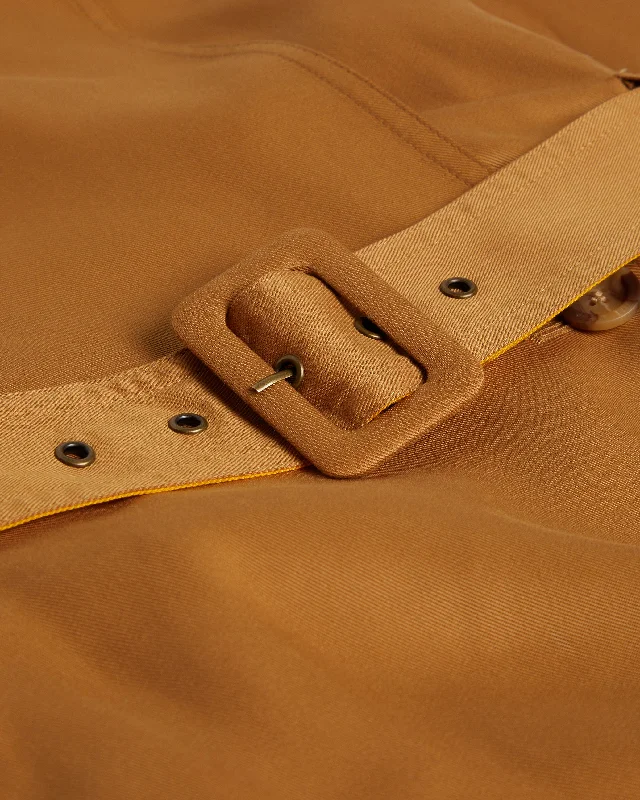 Biferno Colour Block Trench Coat Brown