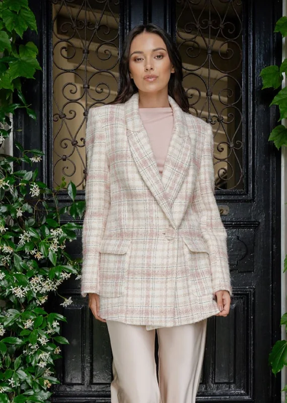 Caitlin Crisp Marjorie Blazer - Pink Tweed