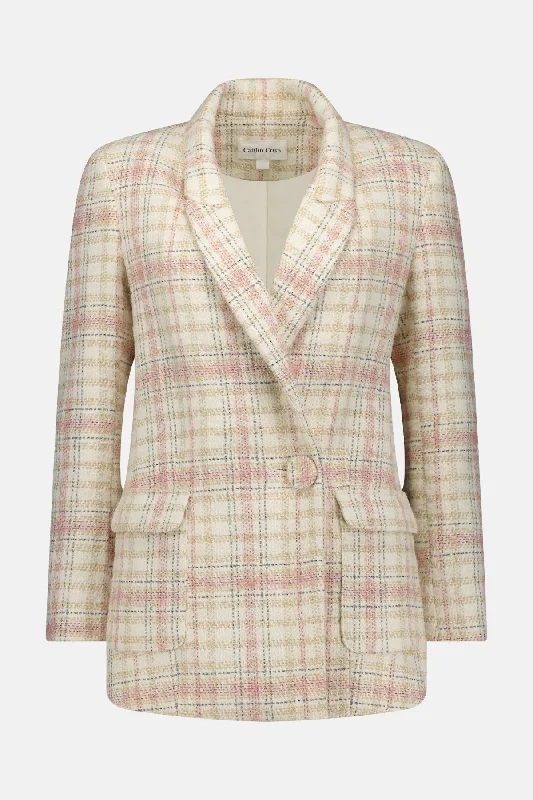 Caitlin Crisp Marjorie Blazer - Pink Tweed