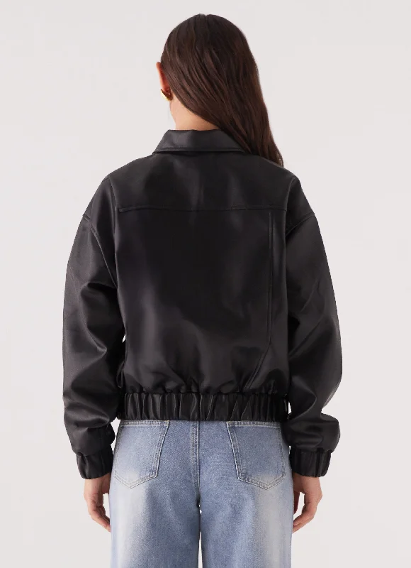 Houghton Oversized Bomber Jacket - Black