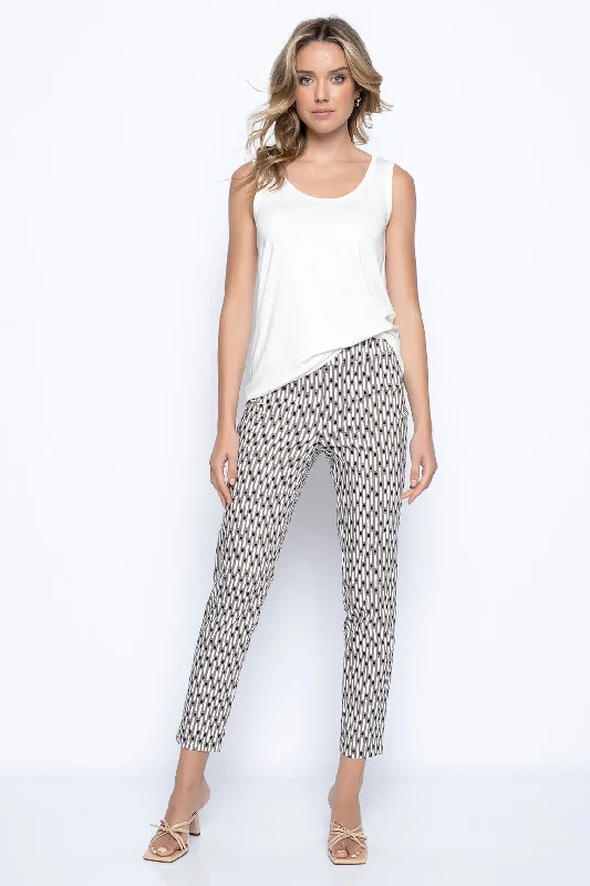 Dot & Dash Pull-On Straight Leg Ankle Pants