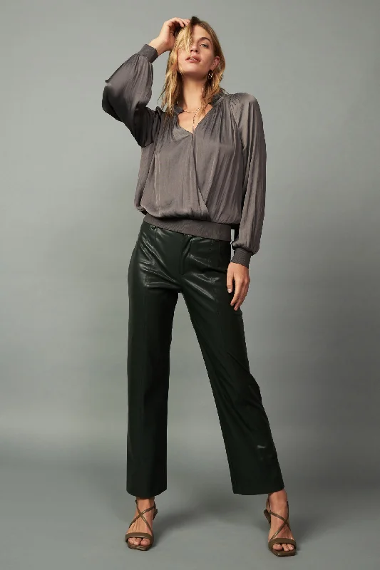 Faux Leather Straight Leg Pants