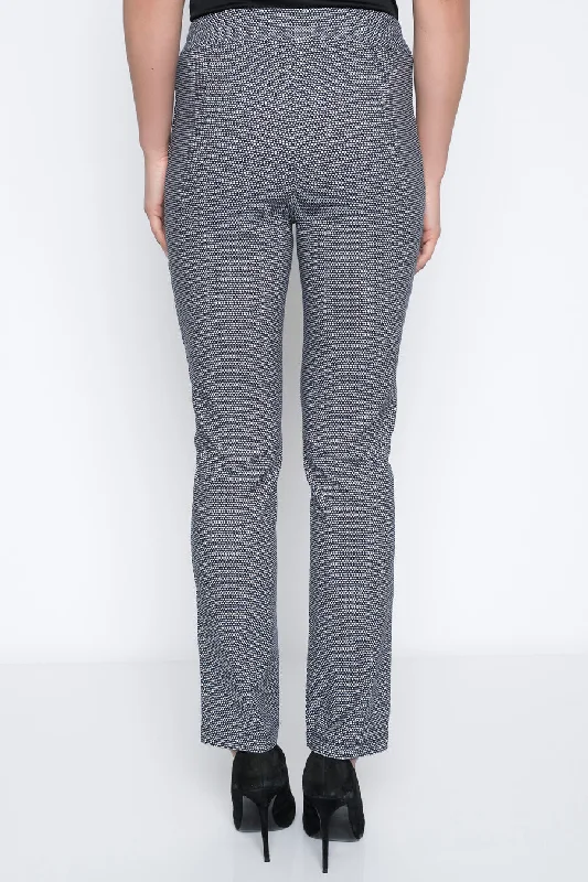 Wave Print Pull-On Straight Leg Pants