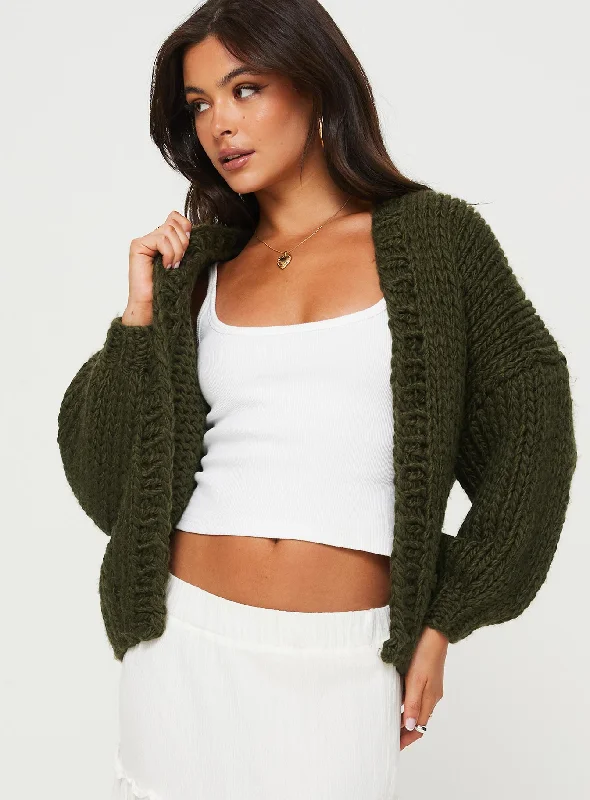 Lester Knit Cardigan Olive