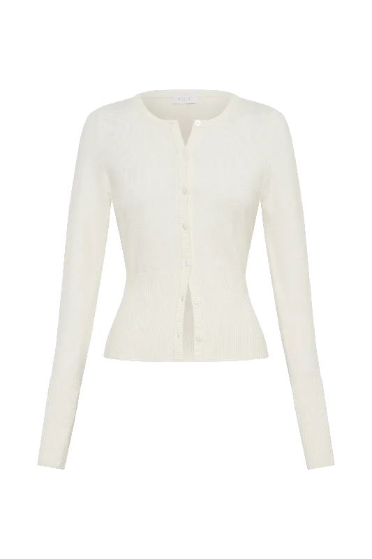 Reese Fitted Knit Cardigan - Ivory