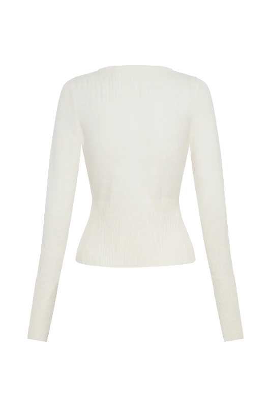 Reese Fitted Knit Cardigan - Ivory